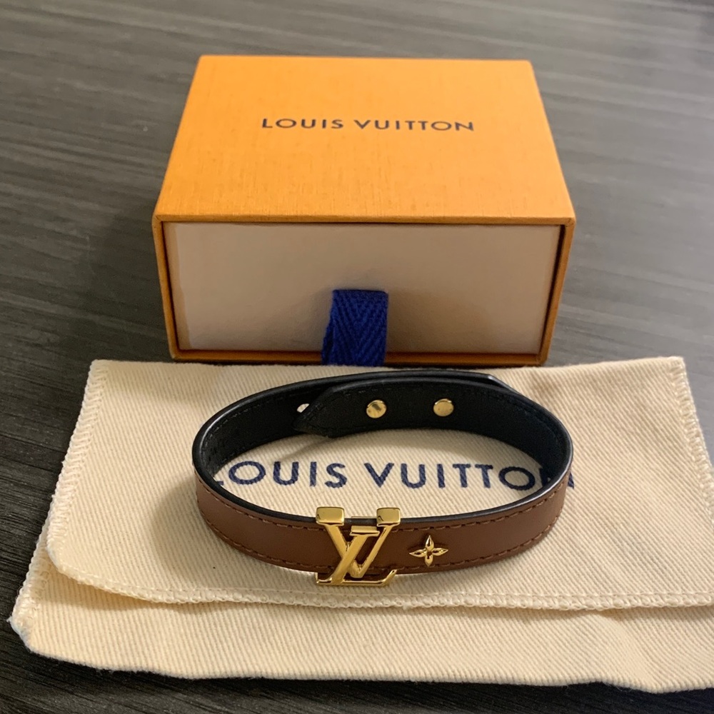 🤎NWOT Louis Vuitton Gold and Brown Leather Bracelet🤎
